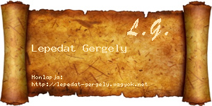 Lepedat Gergely névjegykártya